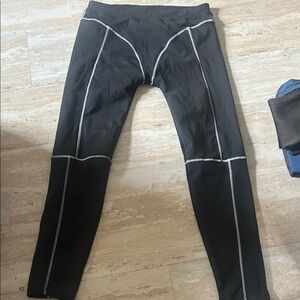 SHEIN Black Leggings with White Accents